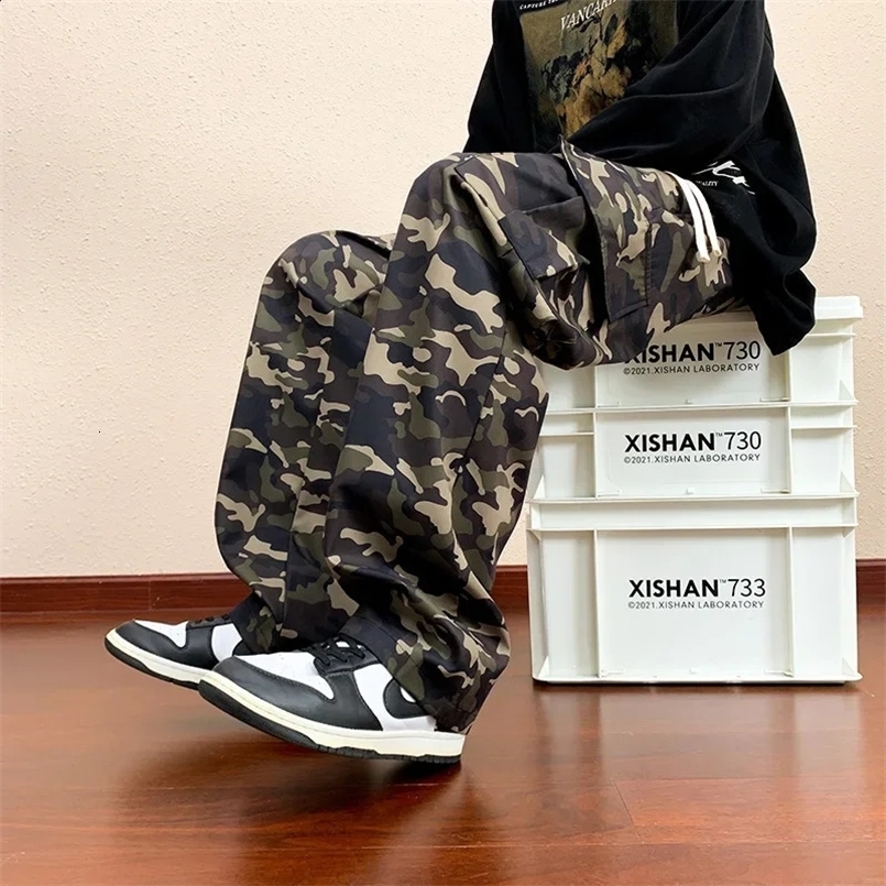 Autumn Military Cargo Pants Men Multiple Pockets Camouflage Parachute Pants Y2k Baggy Pants Outdoor Hiking Workout Trousers 260516BJ
