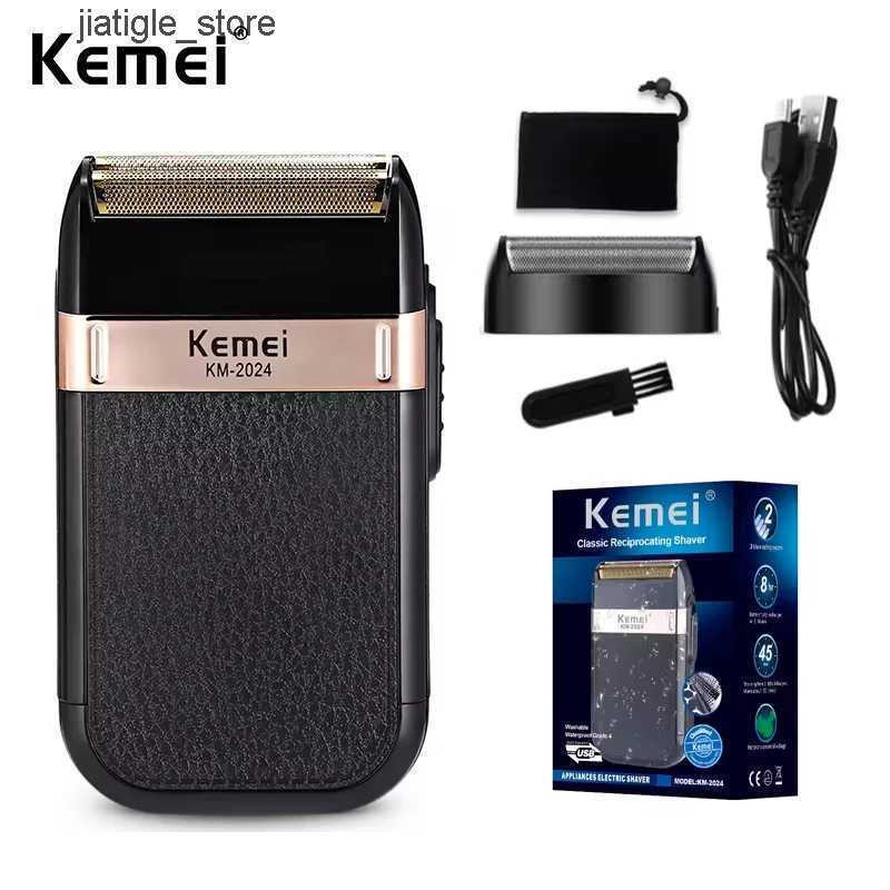 Electric Kemei KM-2024 USB Charging Shaver For Men Reciprocating Twin Razor Shaver Beard Trimmer Shaving hineJ260530 M260805
