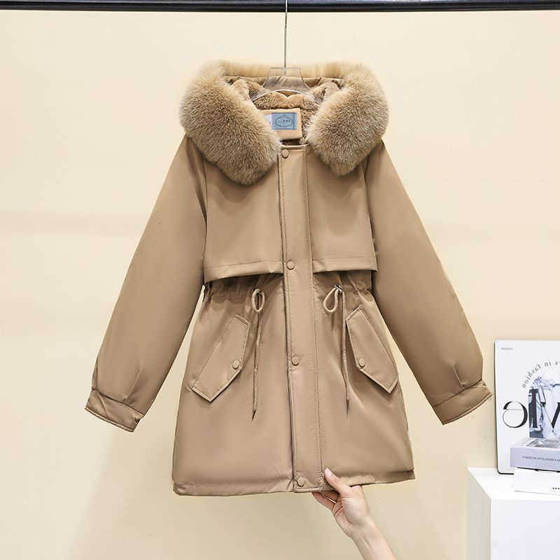 women winter jacket Women's mid-length cotton-padded down jacket thick cotton-padded coat winter short coat with large collar women coat women