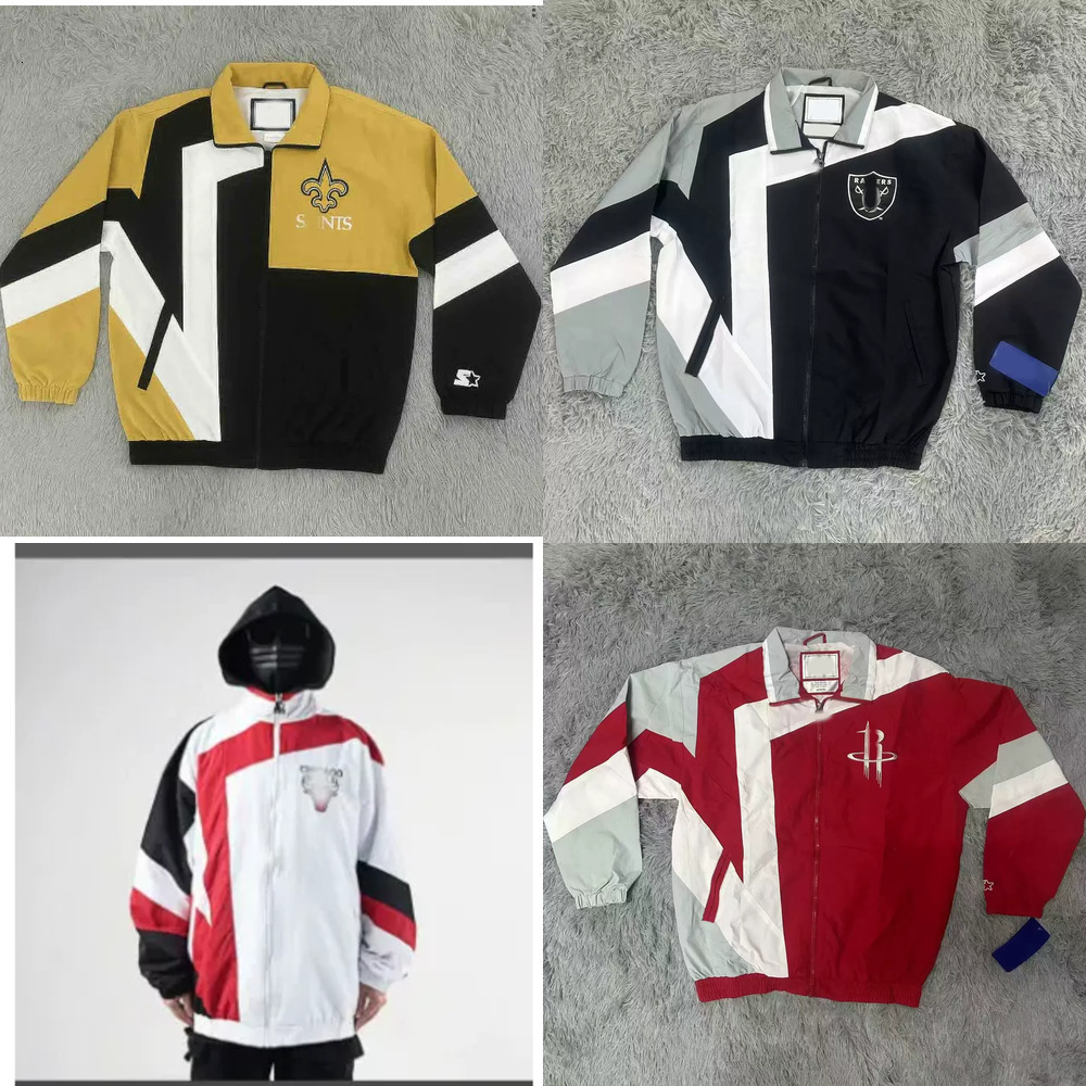 Baskeall Starter Loose Fit Long Sleeve Jackets American Retro Men Casual Sports Tops Printed Coat Zipper Coats