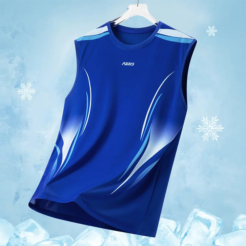 Men's Gradient Sports Vest Lightweight Sleeveless Round Neck T-Shirt Summer Running Trendy Loose Fit Youth Cross-Border 260805