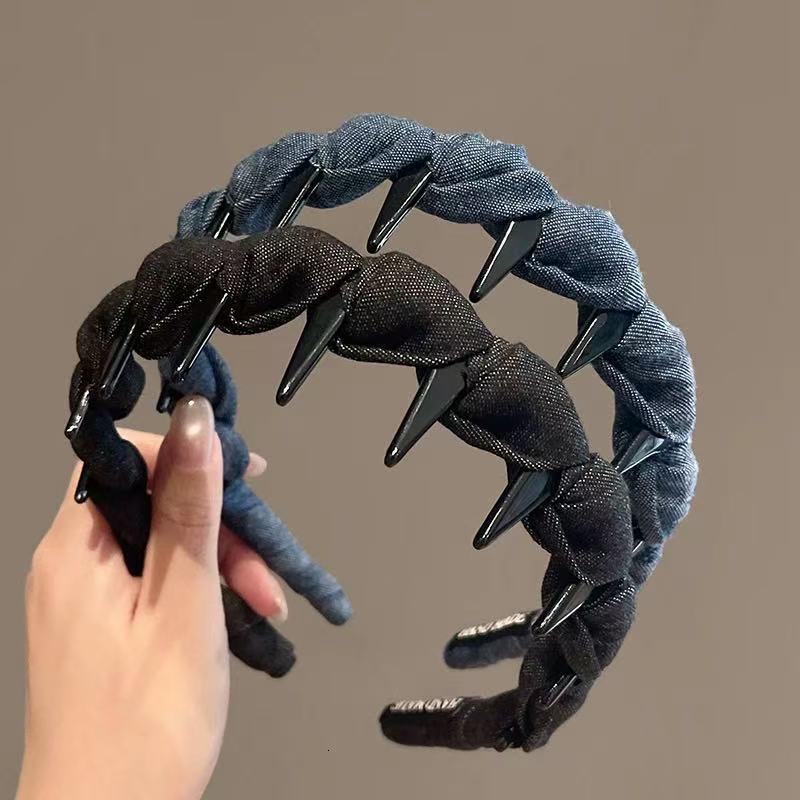 Buy 1 Get 1 Free 2026 Spring/Summer New Simple and Elegant Korean-Style Denim Comb Headband, Versatile Fashionable High-Crown Hair Accessory for Wom