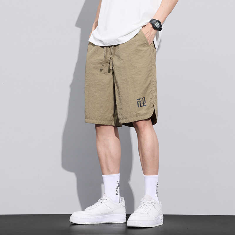 Breathable Cargo Pants Men Summer Thin Ice Silk Quick-Dry Sports Shorts Outdoor Casual Five-Point Mid-Length Pants S260804W26F