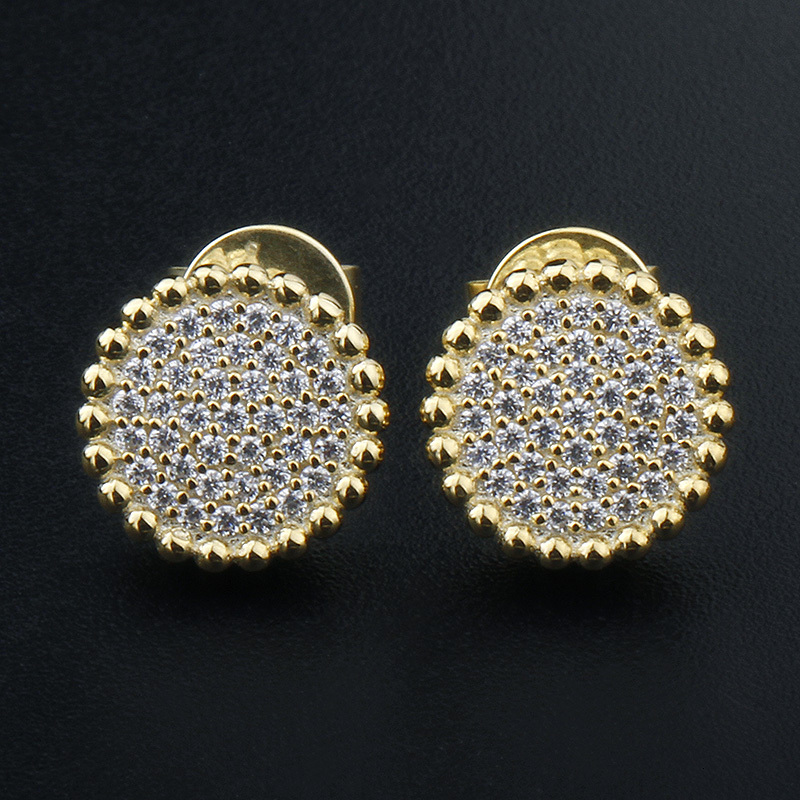Lady 18k Gold Plated 925 Silver Needle Zircon Earrings High Quality Cz Non Tarnish Hypoallergenic Jewelry Simple Stud Earing