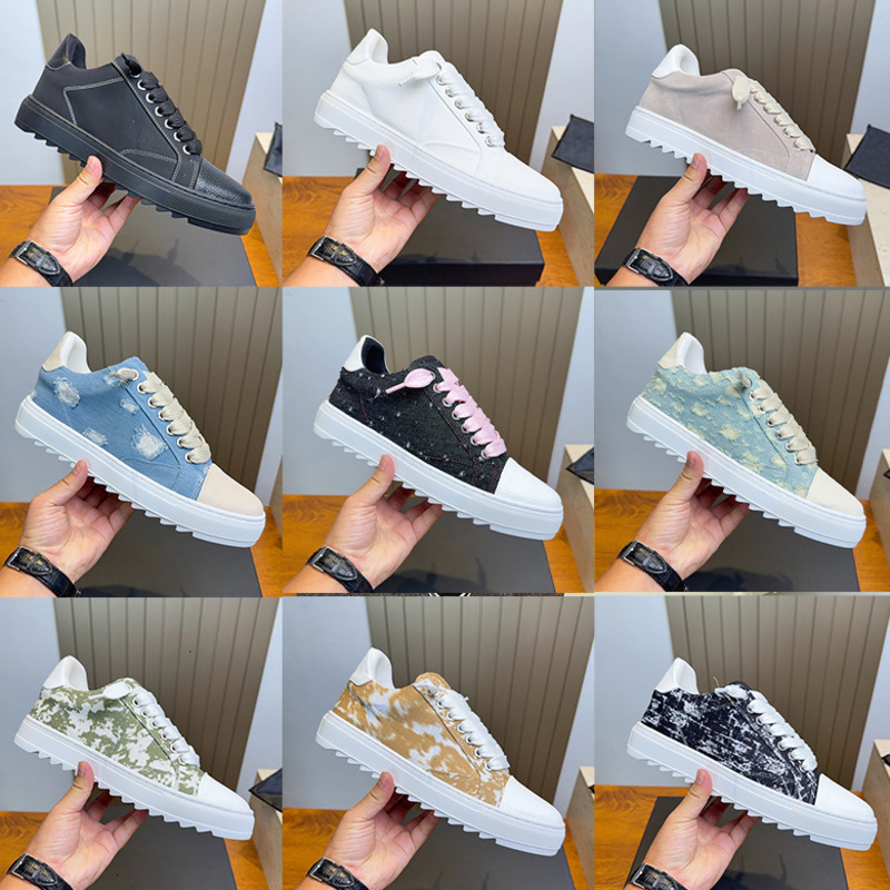 Big Size EU49 Designer Atelier Sneakers Cloud Canvas Couple Shoes Floral Print Denim Platform Shoe Tie Dye Street Fashion Casual Board Shoes High Qu
