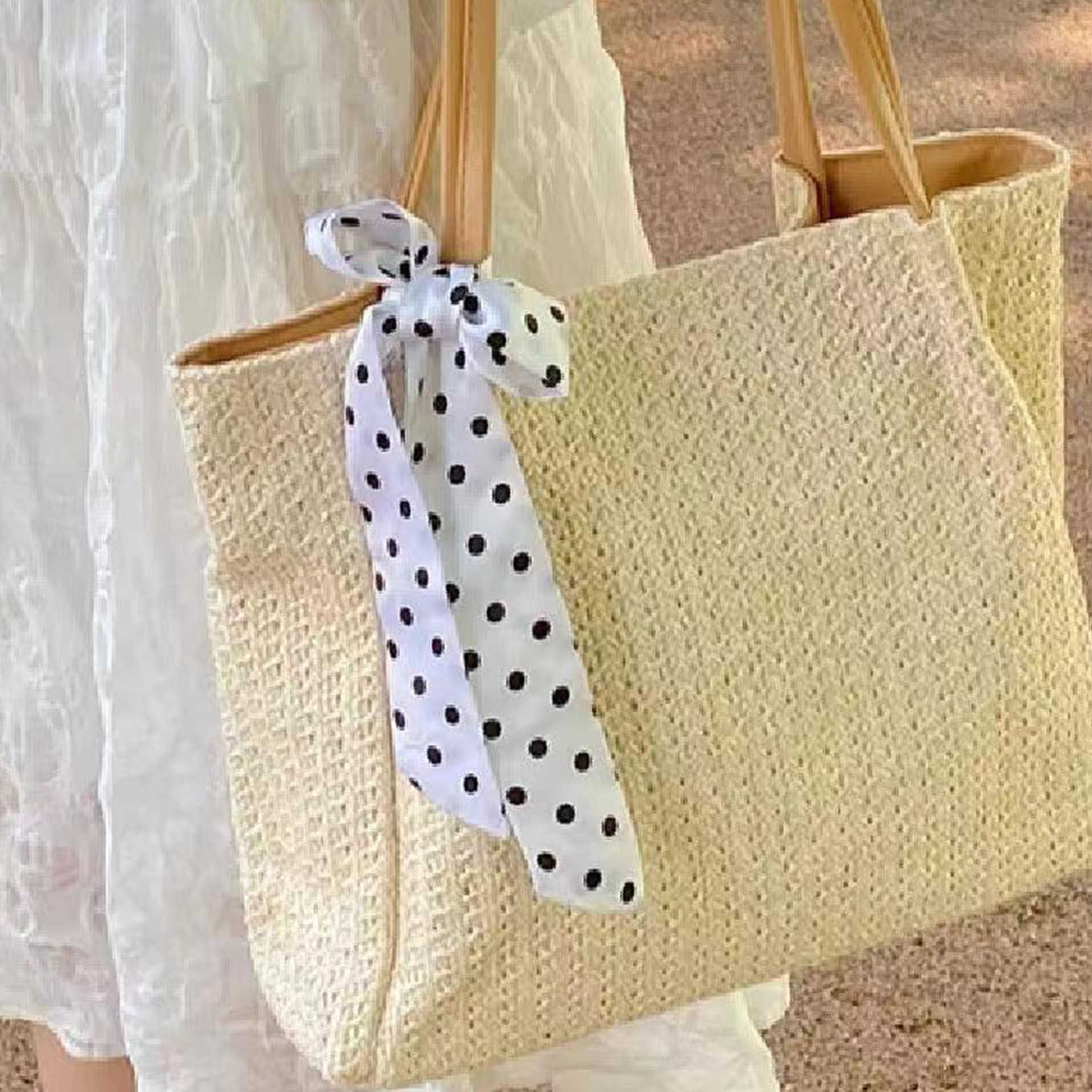 Fashion accessories for spring and summer polka dot silk scarf women's neck scarf headband gift accessory bag tie versatile neck scarf L260804L