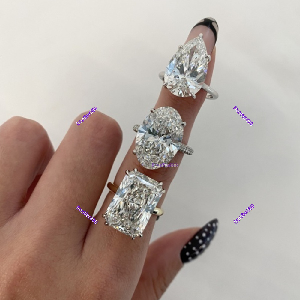 10ct Pear Cut Lab Created Diamond Engagement Jewelry 14K White Solid Gold IGI Certified Lab Grown Diamond Solitaire Ring