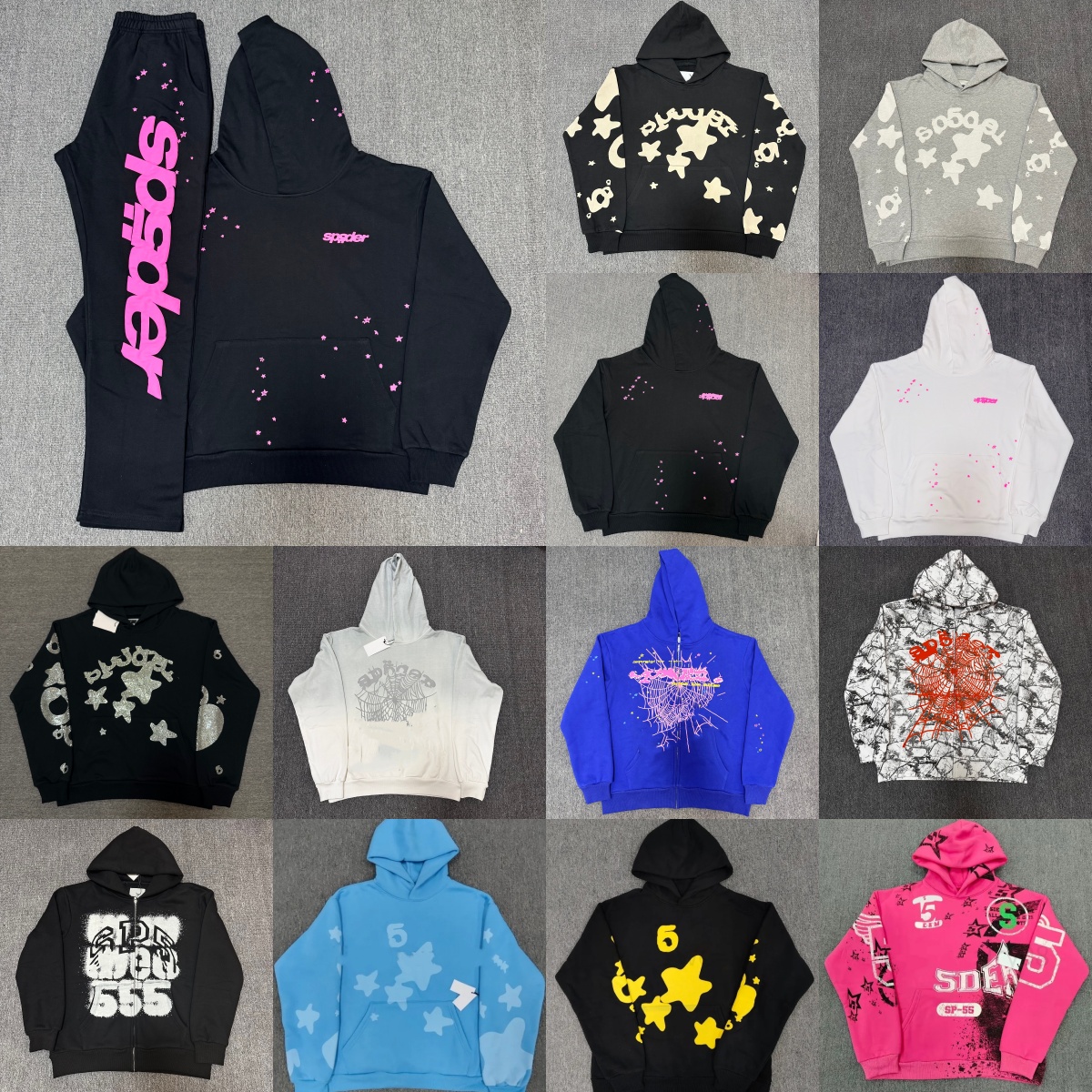 Designer hoodie spider Mens Hoodie spiderhoodie men web hoodies Sweatshirts Hip Hop pants rhinestone studded Women Tracksuit Puff Print Pullover 866