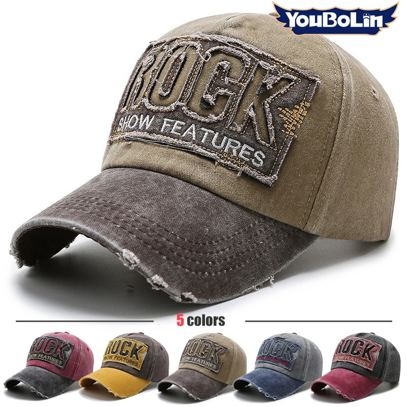 Hole hat retro baseball cap Korean style washed coating old duckbill cap spring and autumn leisure sun hat 260804