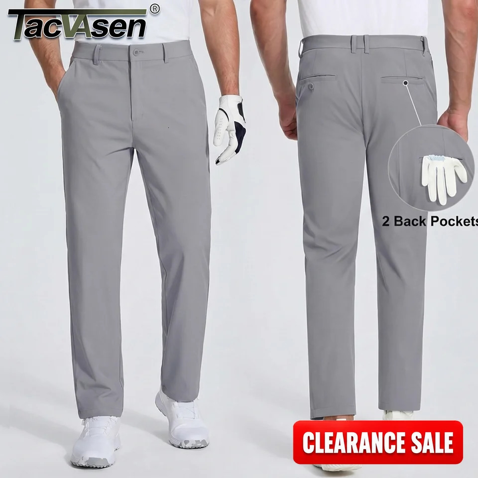 TACVASEN Mens Golf Stretch Dress Pants Staight Leg Quick Dry Water Resistant Lightweight Flat Front Work Pants Moisture Wicking 260805