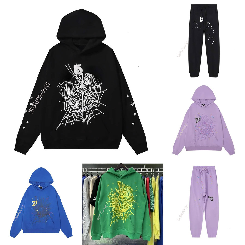 Designer Men's Tracksuit Unisex Y2K pider Web Graphic Pullover Hoodie Sweatpants Set Fluffy Long Sleeve Casual Hip Hop Streetwear For Spring Au