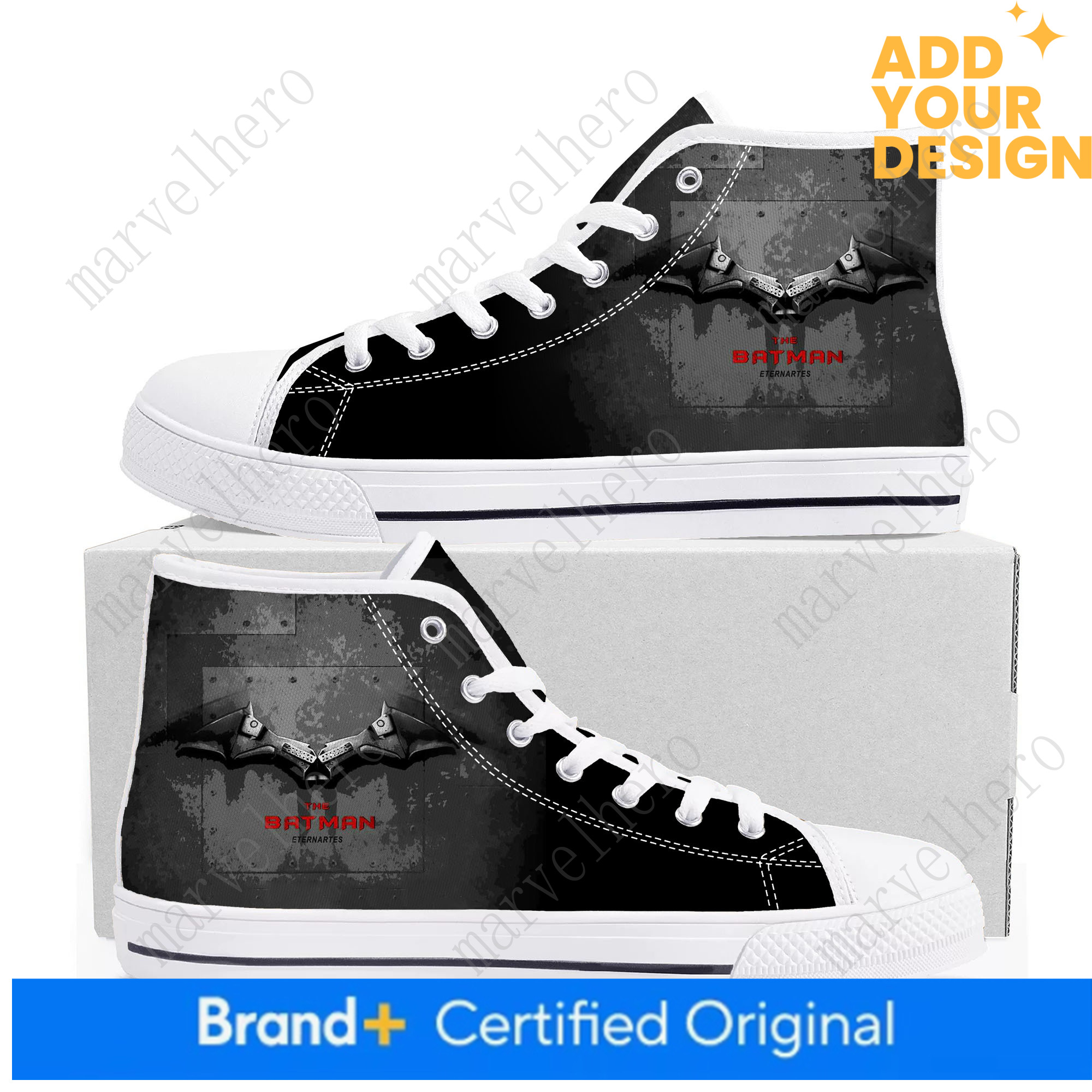 Robert Pattinson vampire bat wing Top Casual Shoes Mens Womens Teenager Canvas Sneaker Cartoon Anime Casual Pinhead Couple High Quality Custom Made