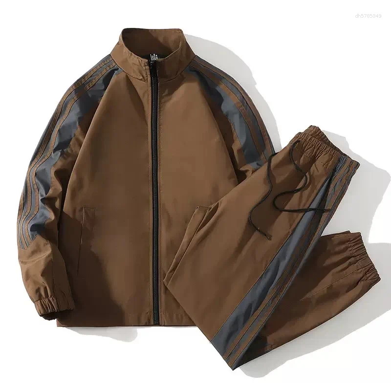 Men's Jackets Autumn And Spring Fashion Trend Outdoor Sports Jacket Set Casual Loose Plus Size High Quality Two-piece