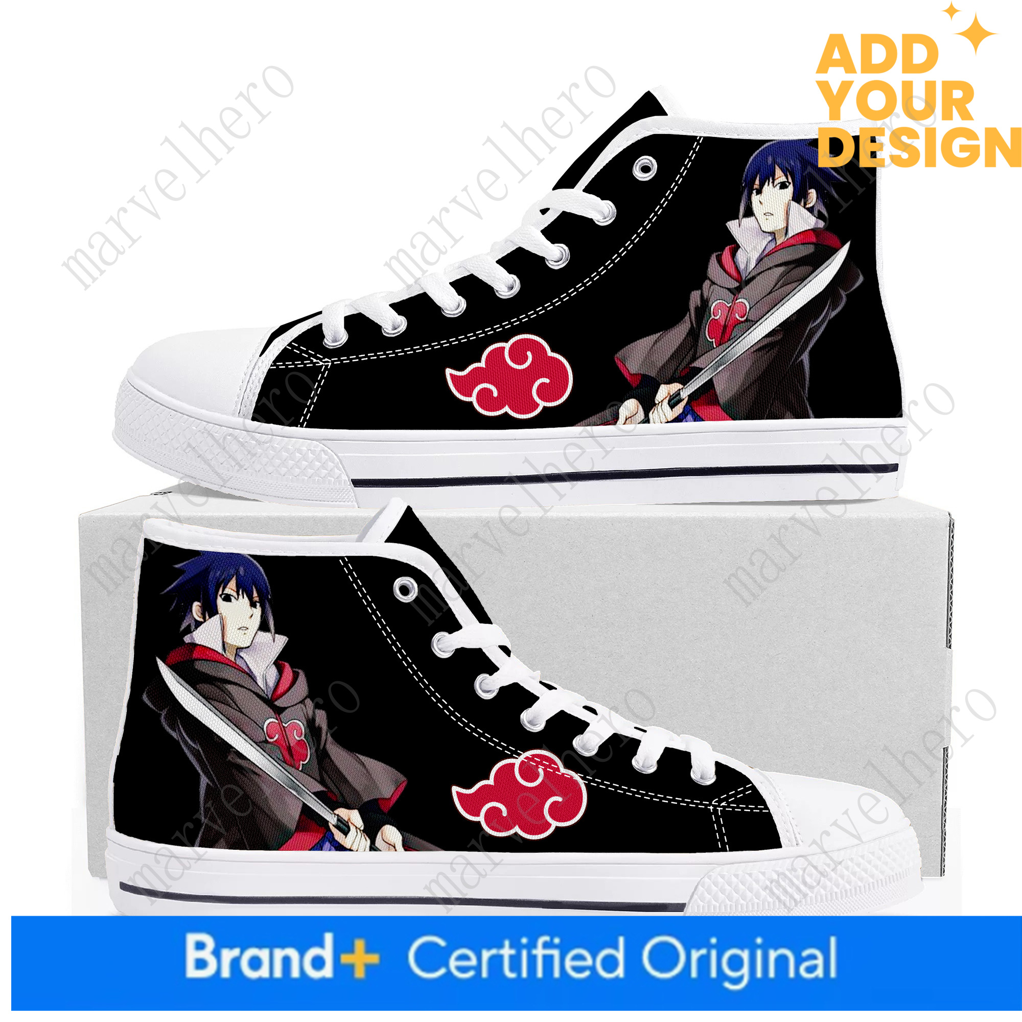 Sasuke Uchiha Sasuke Uchiha Top Casual Shoes Mens Womens Teenager Canvas Sneaker Cartoon Anime Casual Pinhead Couple High Quality Custom Made Couple