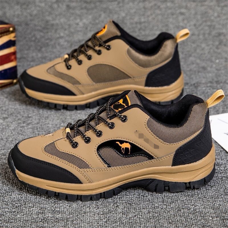 Large size hiking shoes with mesh upper, men's shoes for outdoor hiking, workwear style, fashionable and casual shoes, safety gear work shoes,