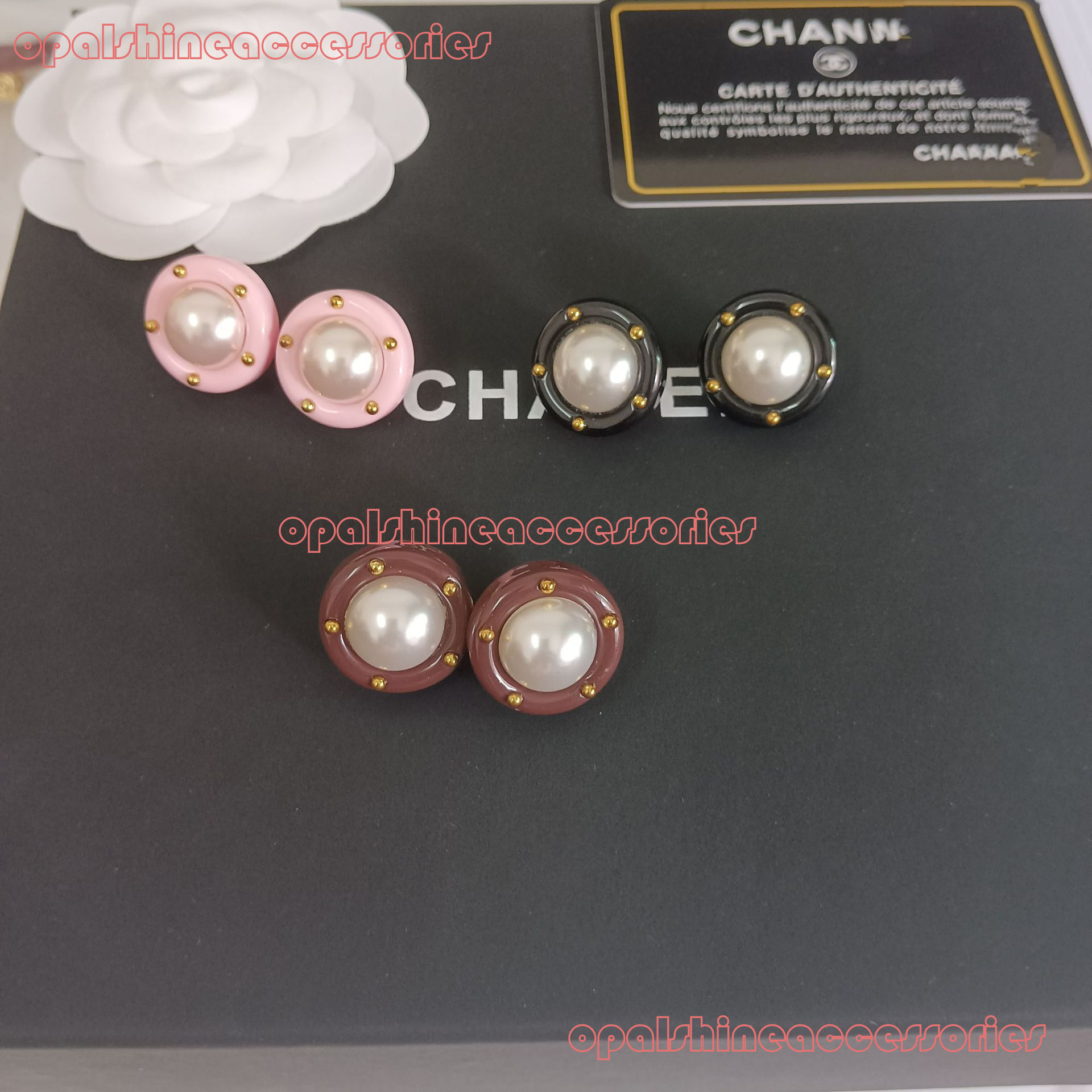 CHANNEL Earring 2026 new model pearl small steel bead tree-shaped earrings unique design studs versatile multi-color ear accessories CC