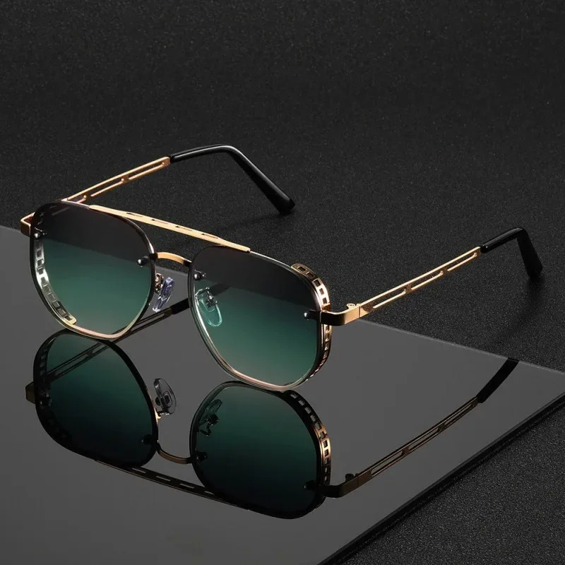 Classic and fashionable double-beam metal sunglasses high-end simple and versatile Sun Glasses for Man Women 260804