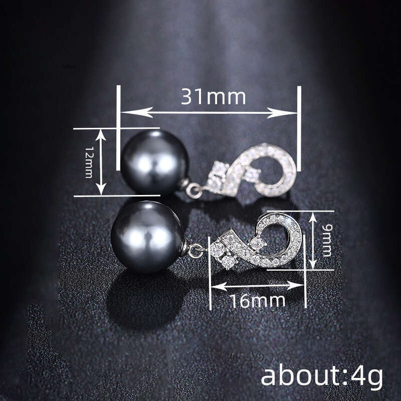 manufacturer's new symmetrical earrings for women faux pearl light luxury dark style jewelry high-end niche direct sales from the manufacturer