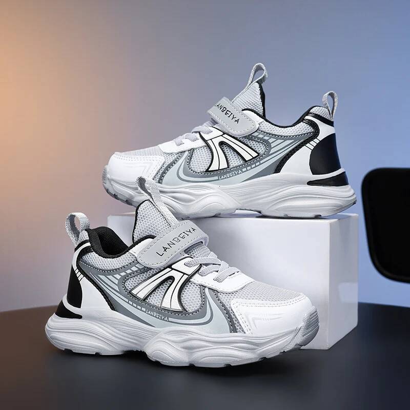 New Boy Girl Hot Selling Breathable Children Sneakers Comfort Soft Running Classic Simple Color Blocked Casual Shoes 26Y0805