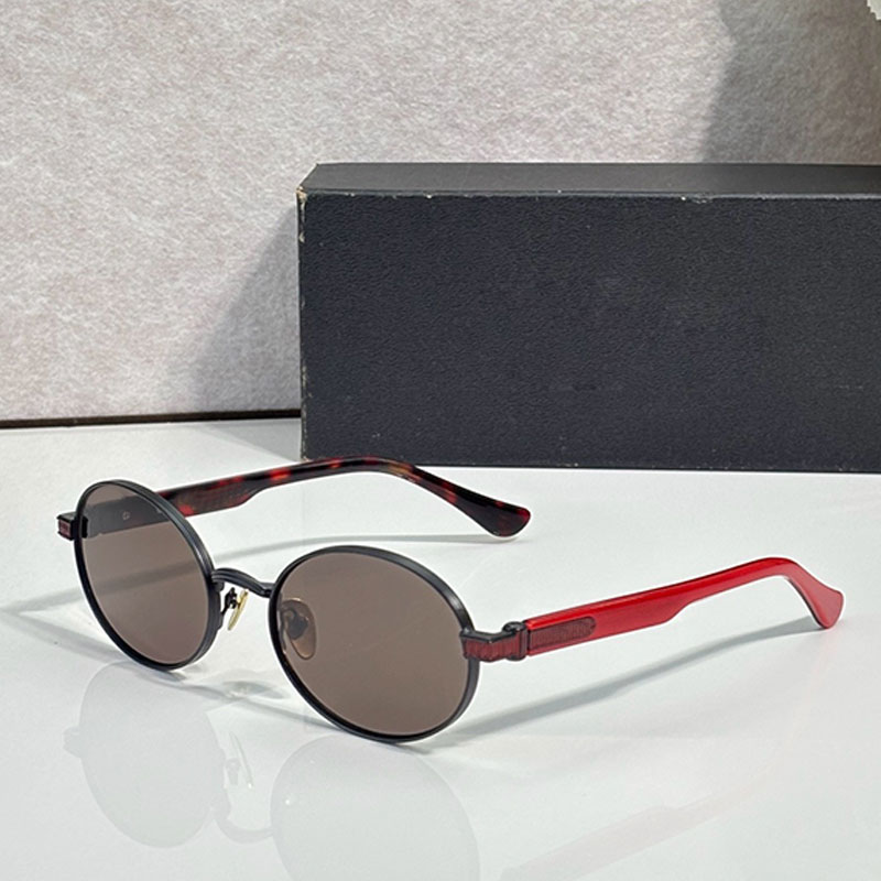 Mens retro Sunglasses red acetate fiber glasses legs small frame oval sunglasses outdoor camping shopping designer womens glasses with packaging box
