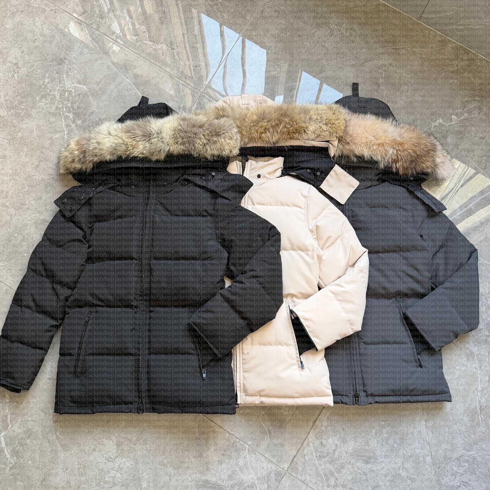 Canada Women Puffer Jackets Wolf fur jacket Winter Parka Coats Fur Outdoor Wyndham Windbreaker women Outerwear Luxury down jackets XS 2XL