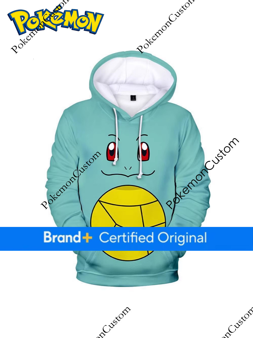 Cross-Border New Pokemon Pikachu Merchandise Trendy 3D Digital Print Autumn Hooded Men's Sweatshirt 9b63