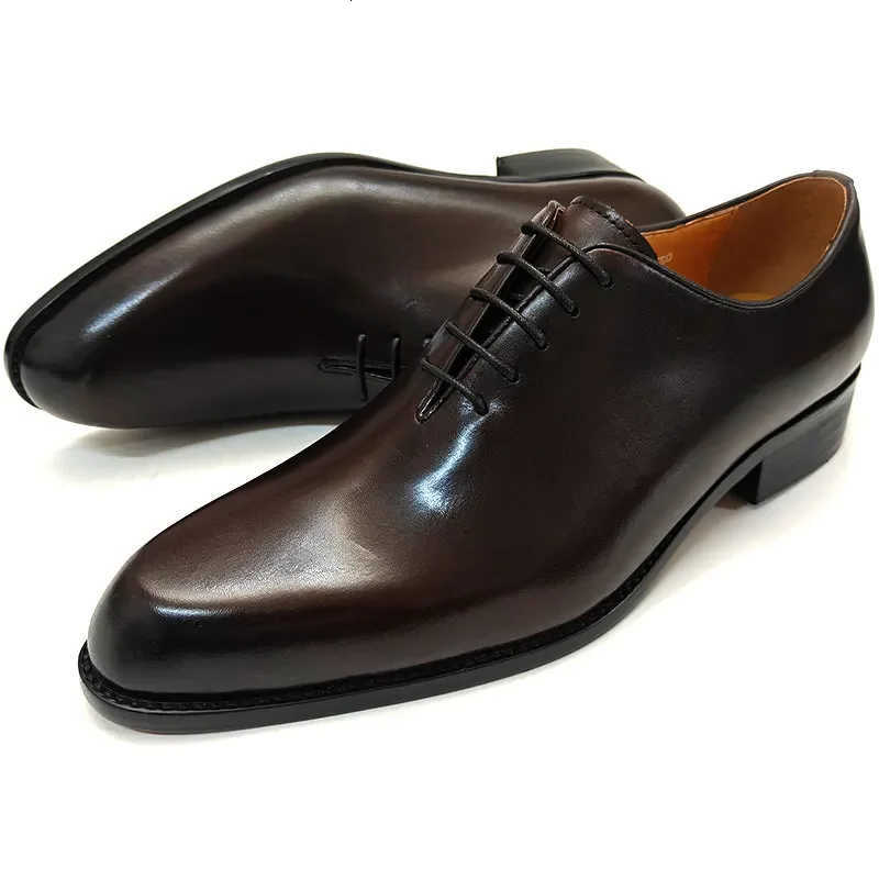 Men's Leather Shoes High Successful Quality Handmade Oxford Casual Business Office Work Shoes For Gentalman Lace Up Comfortable H260805