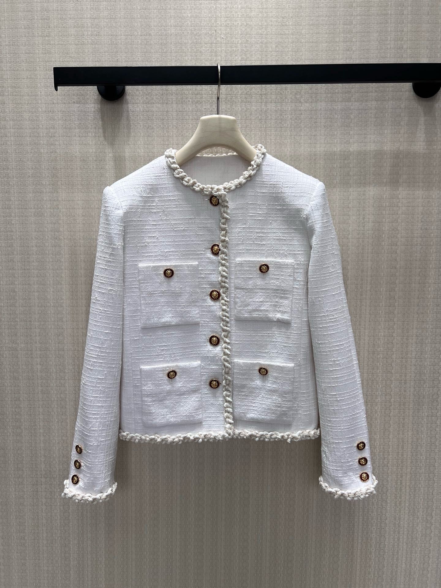 designer jacket women jacket women tweed womens jacket white round-neck Silk lining jacket coat women designer coat women designer clothes women ves