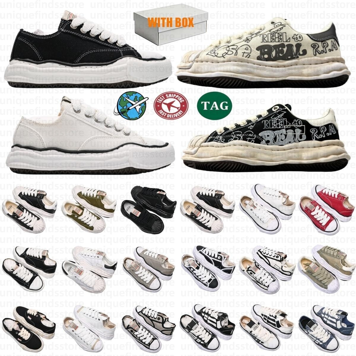 Designer Maison Mahara Yashiyoo Shoes Mens Womens Dissolved Shoes thick soled Casual shoes Black and White OG Canvas Shoes Luxury Outdoors tennis es