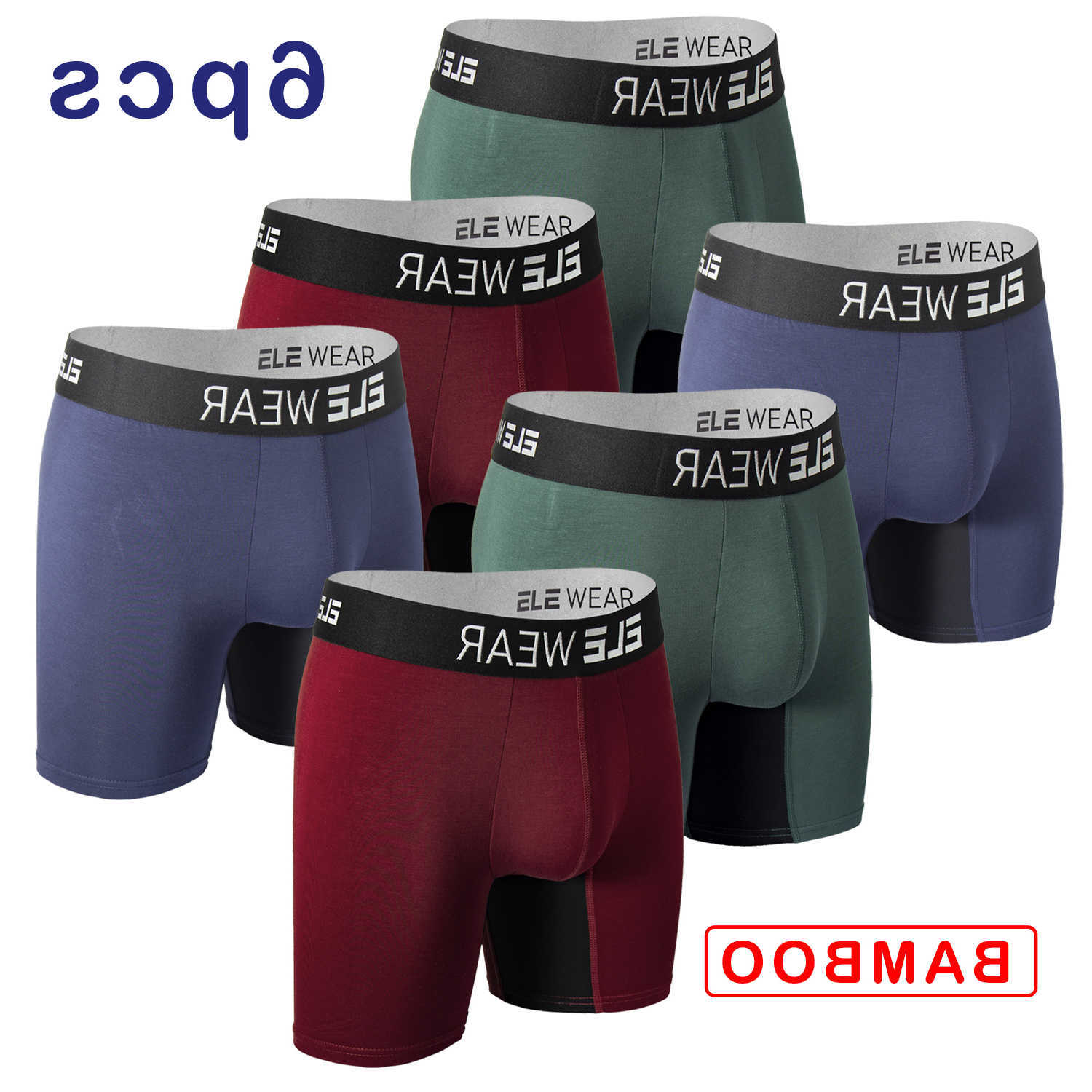 pcs Bamboo Men Underwear 6 Boxers Breathable Mens Boxershorts Men's Panties Underpants Plus Size Fashion Boxers Briefs Trunks L260805