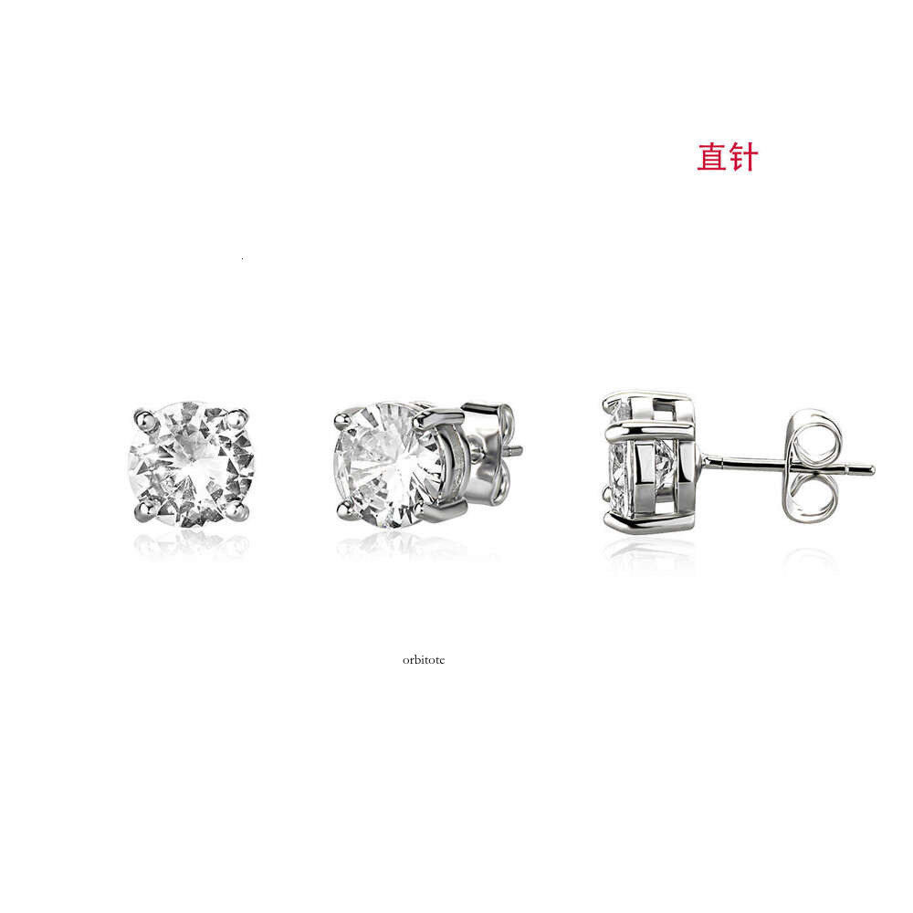 hot-selling Silver Moissanite stud fashionable elegant classic and unique six-prong earrings for women 8mm earrings wholesale