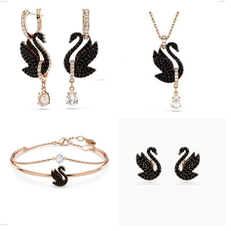 Collier pendentif de créateur d'oie de luxe, bracelet ras du cou, boucles d'oreilles pour femmes, joli collier ras de cou en cristal d'autriche n