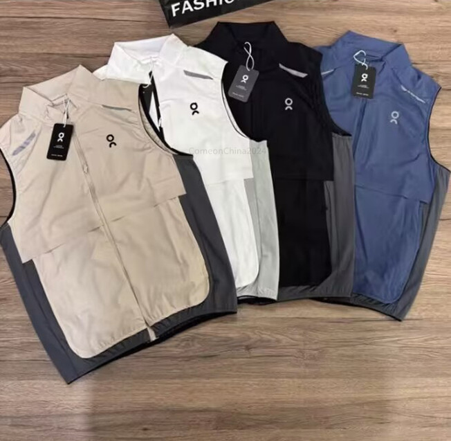 Spring and summer stand collar outdoor hiking men's versatile functional casual scratch resistant and wear-resistant thin sports running vest h