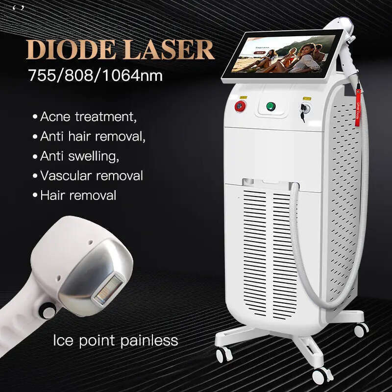 Salon Use 808 Diode Laser Soprano ICE Titanium Painless Hair Removal 3 Wavelength Depilation 755 808 1064 Professional Skin Rejuvenation Hair Remova