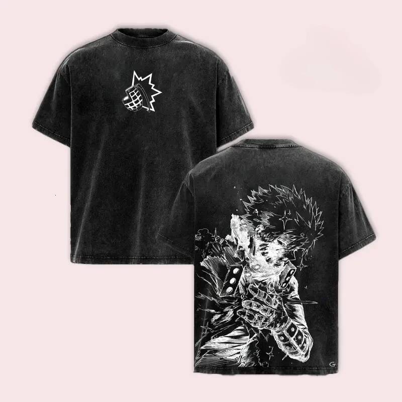 My Hero Academia Midoriya Izuku Graphic Tshirt Men Women Clothing Short Sleeve Cotton T-shirts Washed Tee Harajuku Male T Shirt 26Y0805