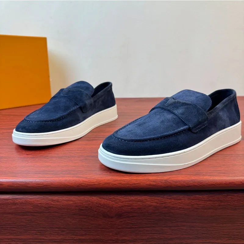 Classic Le Fu shoe type co branded flat sports shoe 26ss designer Mens casual shoe upper made of grain leather with thick sole and