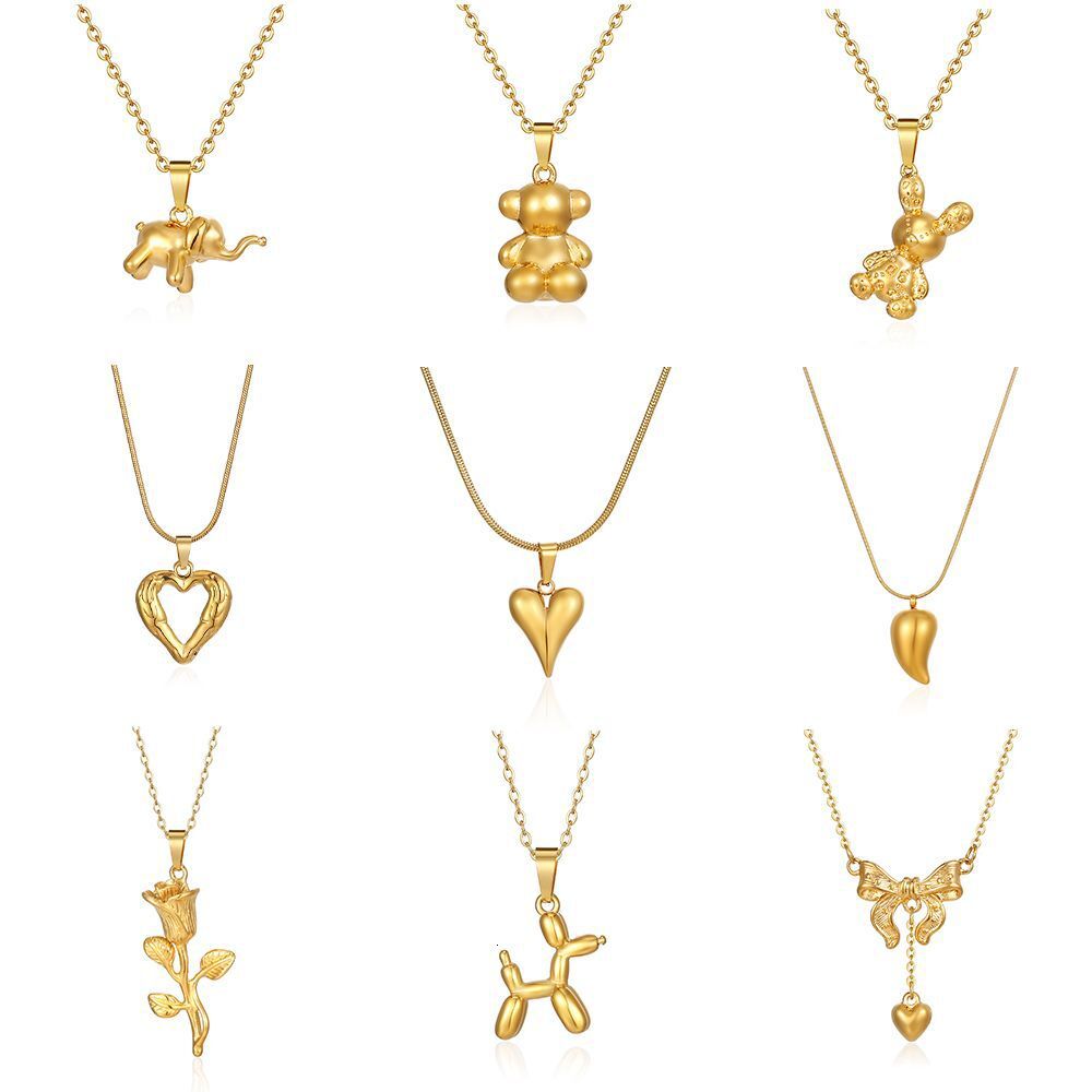 Exclusive Stainless Steel Pendant Necklace Fashion Women's 18K Sweater Chain Trendy Versatile Jewelry Wholesale