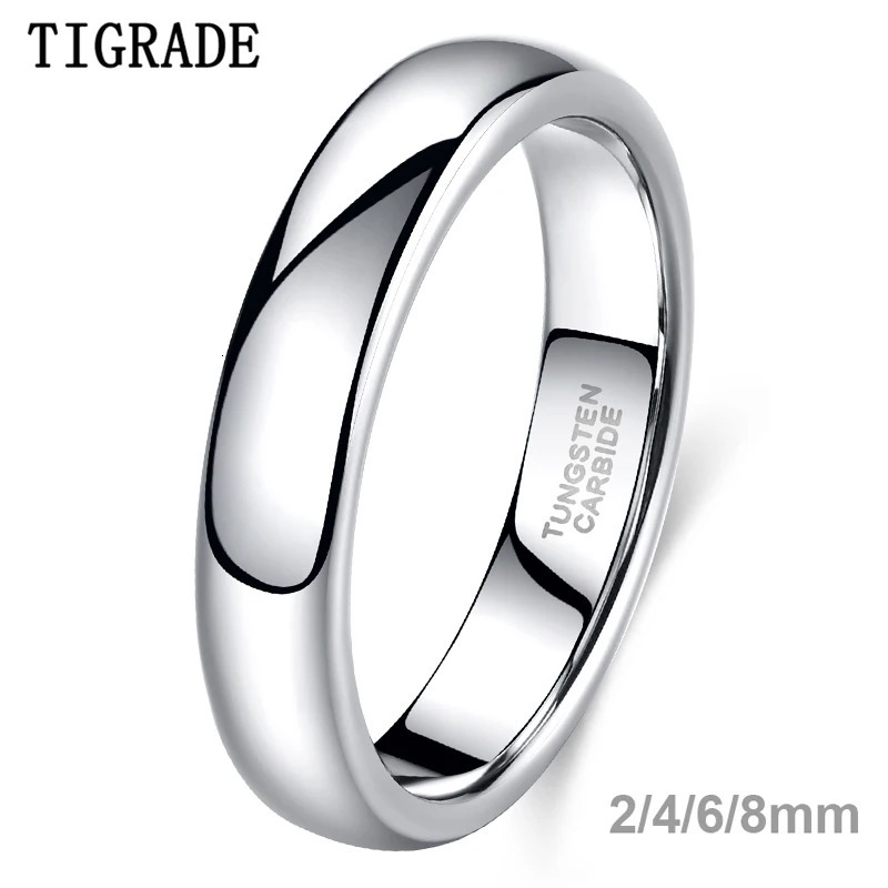 Tigrade Classic Jewelry 2/4/6/8mm Cute Men Women Simple Rings Polish100% Pure Tungsten Carbide Ring Wedding Band Engagement Ring 260805