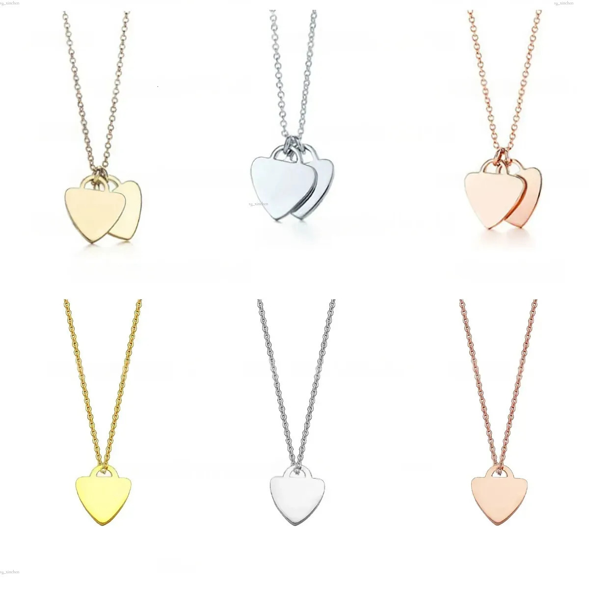Bijoux de créateur femmes diamants amour chaîne en métal lettre haute qualité collier coeur classique avec boîte classique hits hots AAA +