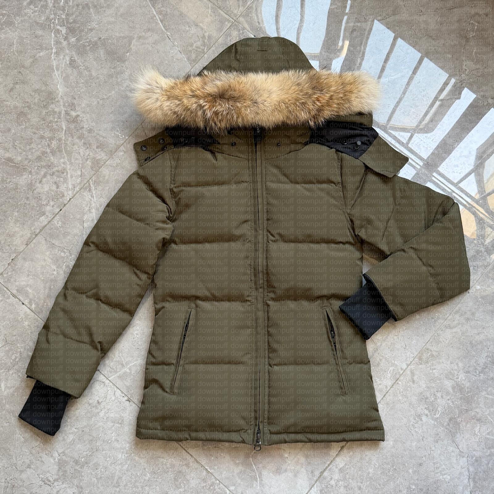 Down Jacket Designer Womens Puffer Jackets Winter Chelsea Parka Coat winter Wolf Fur Outdoor Wyndham Windbreaker Outerwear waist rope Removable Hood