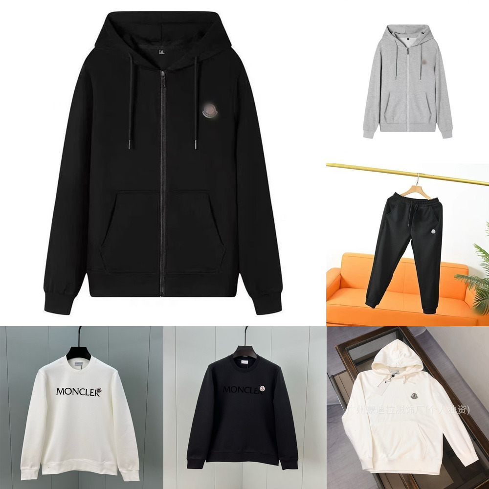 Mon Hoodie Designer Hoodie Trade Trendy Brand Zipper Cardigan M Sweatshirt Men and Women Autumn Winter Couple Tops Drop Shoulder Hooded Jacket