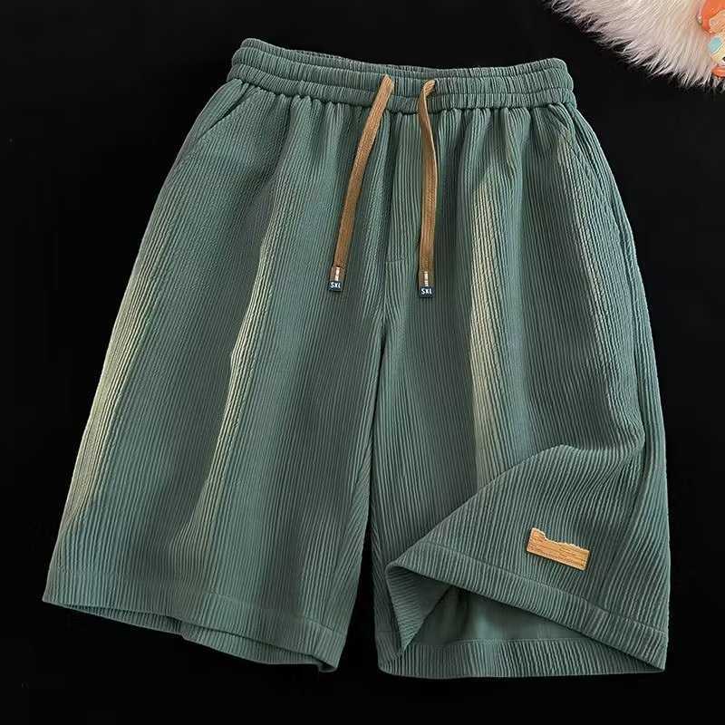 Men's Summer Thin American Style Trendy Quick-Dry Beach Loose Fit Shorts Fashionable and Unique Textured Ice Silk Shorts S260804GCYH