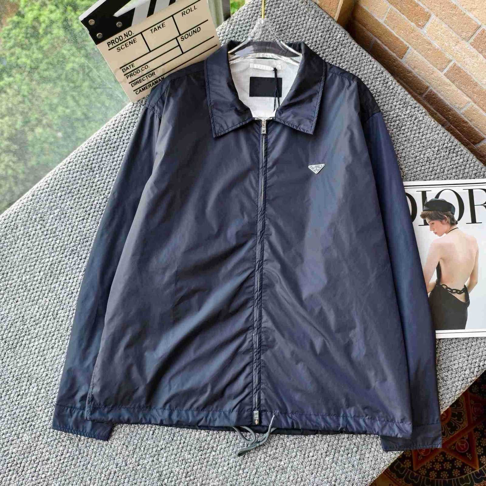 Men's Jackets Designer High-quality P-brand new spring and autumn men's casual jacket with pockets metal logo simple and stylish zipper ja