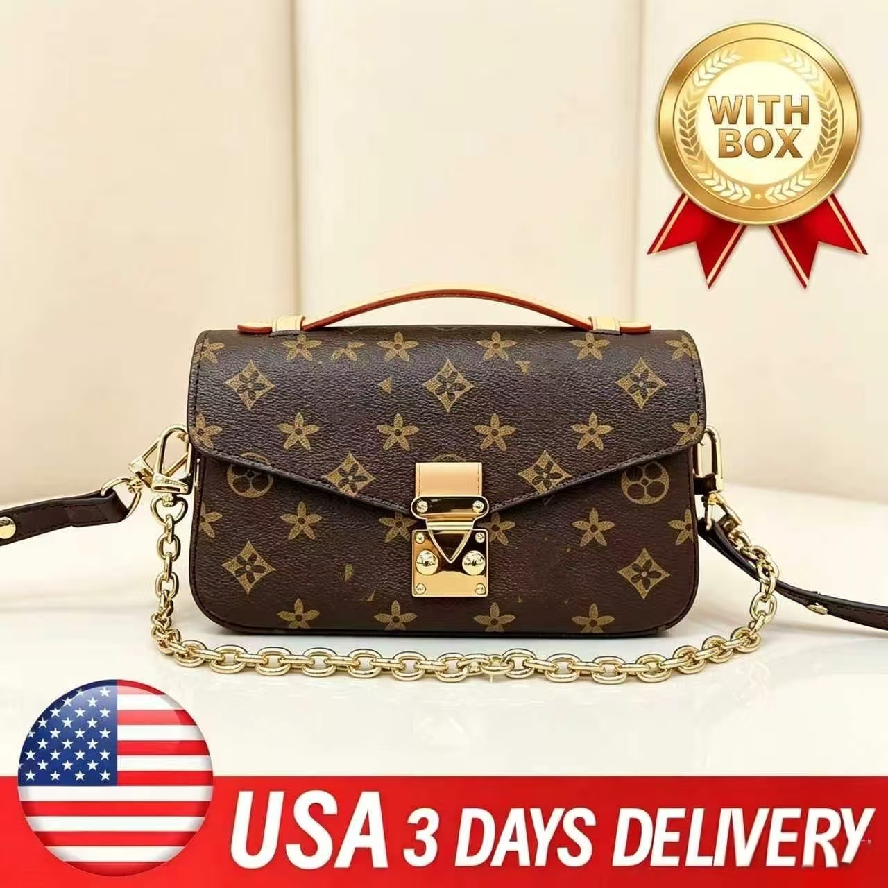Sac designer marron bandoulière à rabat lettres mini sac femme sacs petits sacs à main créateur avec boîte
