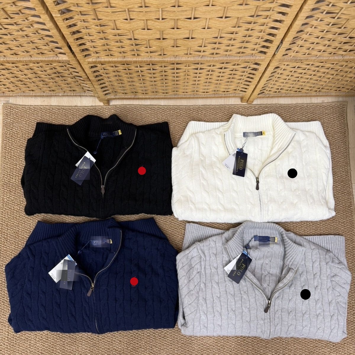 Polo Quarter Zip Cardigan Sweater Men Designer Mens Wool Sweaters Casual High Quality Half Zip Embroidery Women Hoodie Winter Long Sleeve Pullover S