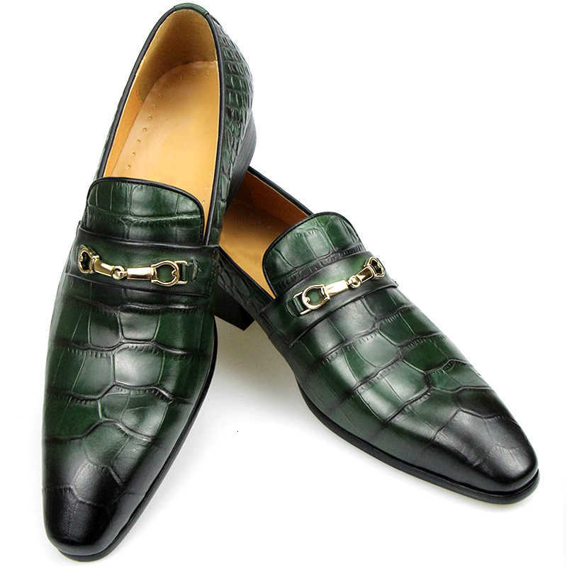 Dress Successful Business Mens Loafers Shoes Wedding Banquet Suit Italy Designer Leather Shoes Genuine Leather Pointed Toe H260805