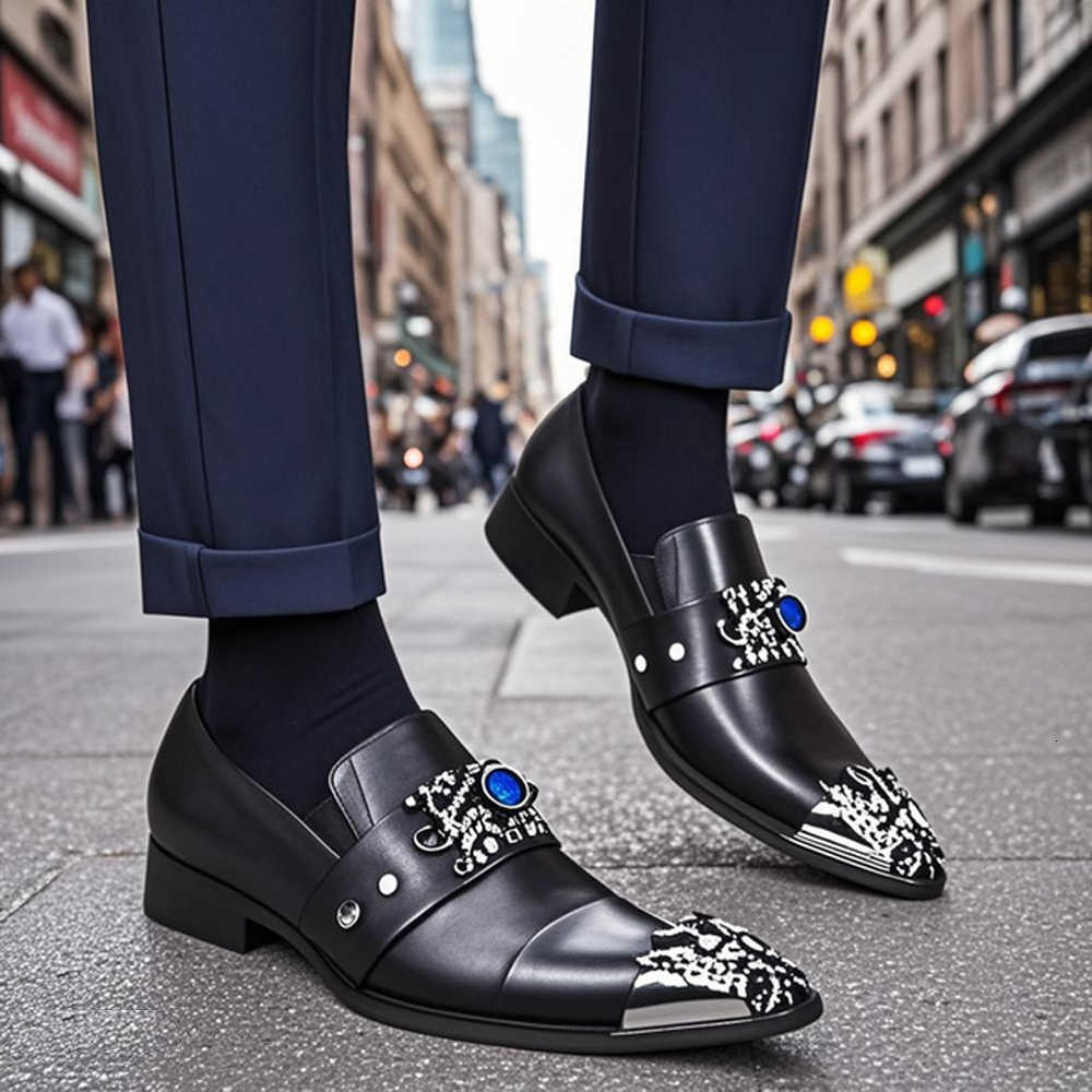 business Summer New banquet breathable men's shoes leather men's party casual shoes model personalized show wedding shoes H260805