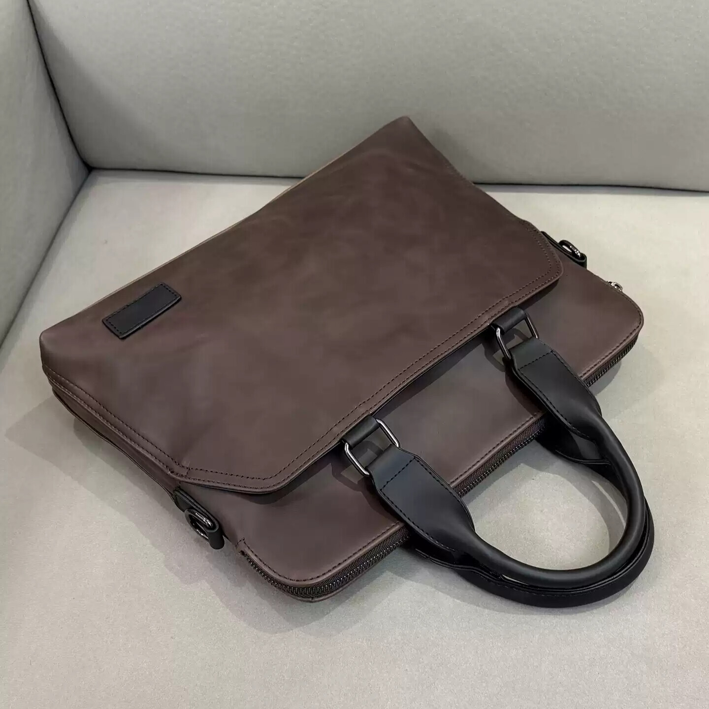 Retro luxury business handbag new men's shoulder crossbody bag horizontal briefcase computer bag wear-resistant PU large capacity tote bag