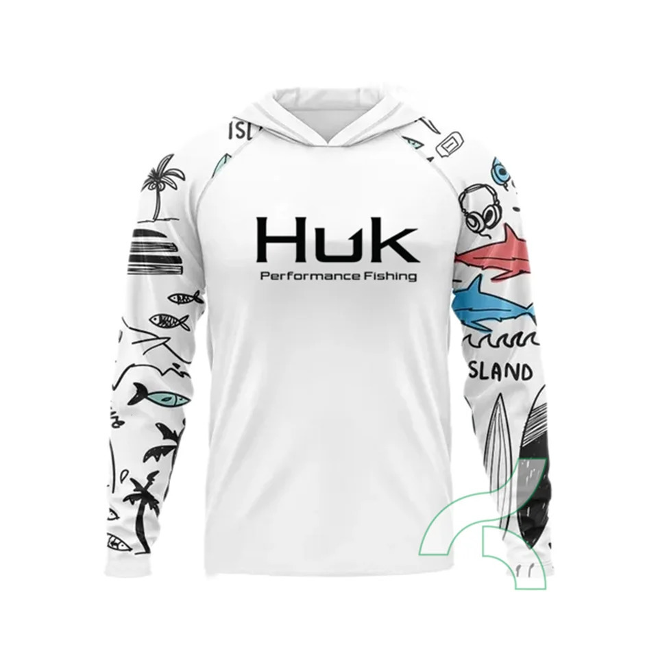 HUK Fishing Shirts Men Hoodie T-shirts Summer Fishing Clothing Camping Hiking Upf 50 Sun Protection Breathable Camisa De Pesca 260805