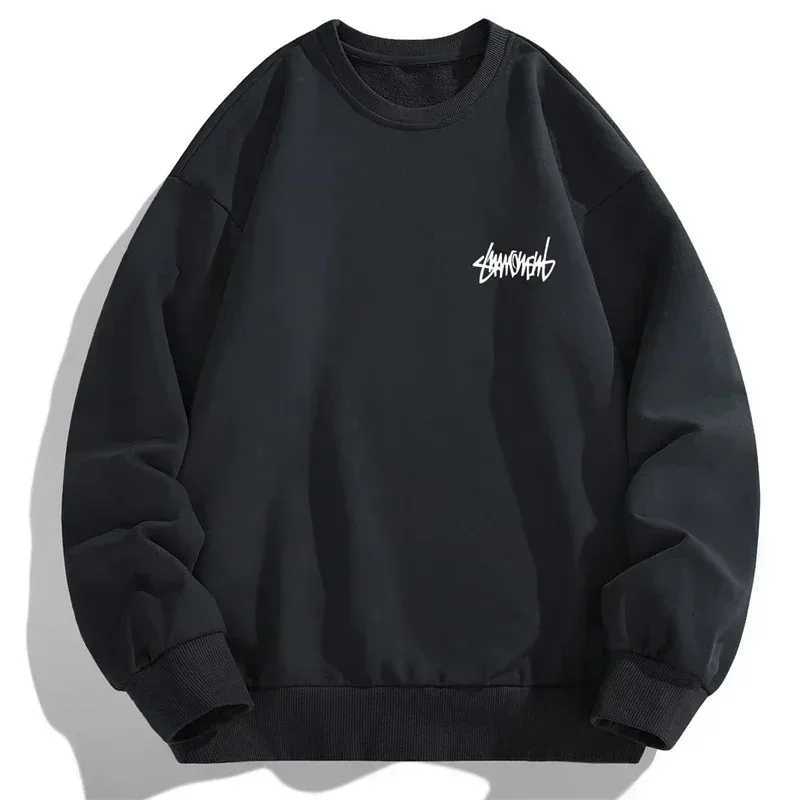 2026 Spring Autumn New Men Casual Sweatshirts Harajuku Loose Strtwear Tops O Neck Pullover Hoody Solid Mens Sweatshirts S-3XL S260805YXE1